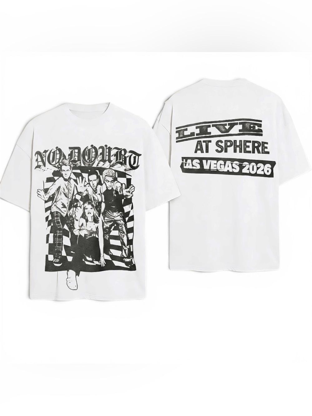 No Doubt Live At Sphere Las Vegas 2026 Graphic Tee - White/Black Medium